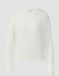 QS - Trui - Ecru - Knitwear - Lange Mouw - Ronde Hals