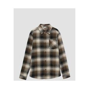 s.Oliver - Overhemd - Beige - Flanel - Geruit - Lange Mouw