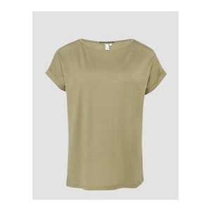 QS - Shirt - Olijfgroen - Kwartmouw - Losse Pasvorm