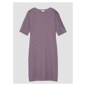 Tricot Jurk - Ronde Hals - Korte Mouwen - Kant - Regular Fit - Elastisch