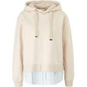 Hoodie met blouseachtige inzet