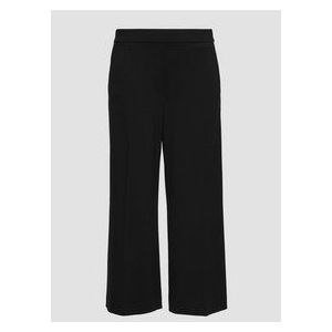 s.Oliver - BLACK LABEL - Broek - Zwart - Viscose, Effen, Wide Leg, High Waist