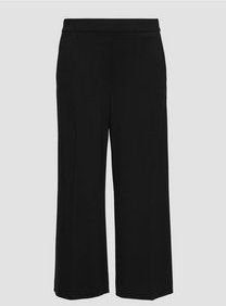 s.Oliver - BLACK LABEL - Broek - Zwart - Viscose, Effen, Wide Leg, High Waist