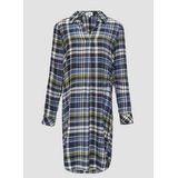 Jurk - Korte Overhemdjurk - Viscosemix - V-hals - Ruitpatroon