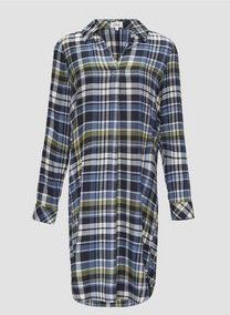 Jurk - Korte Overhemdjurk - Viscosemix - V-hals - Ruitpatroon