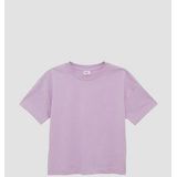 T-shirt - Boxy - Gummed Print - Oversized Schouders - Ronde Halslijn