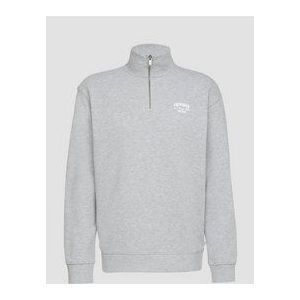 QS - Sweatshirt - Grijs - Katoen - Met Rits en Print