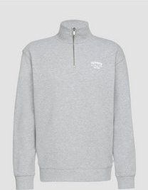 QS - Sweatshirt - Grijs - Katoen - Met Rits en Print
