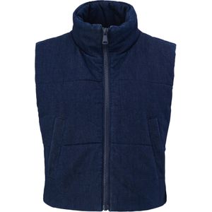 Denim vest met opstaande kraag