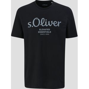 S.Oliver Regular Fit T-shirt met Printopdruk Zwart