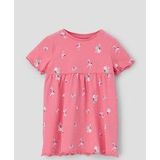 Jurk - Katoenen Jurk - Met Plooien - Ronde Halslijn - Korte Mouwen