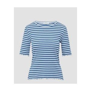 T-shirt - Slim Fit - Strepenpatroon - Katoenmix - Ronde Hals - Halflange Mouwen