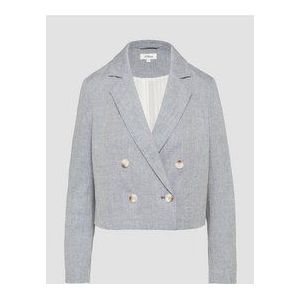 s.Oliver - Blazer - Navy / Lichtblauw - Katoen - Revers Kraag, Knoopsluiting, Licht Gevoerd