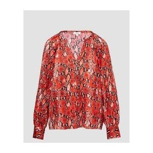 Blouse - Dierenprint - Satijn - Gevoerde Zoom/Rand