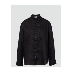 s.Oliver - Blouse - Zwart - Puur Linnen - Relaxed Fit