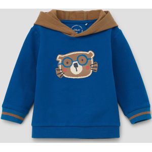 S.Oliver Baby Hoodie met Printopdruk Helderblauw/Bruin