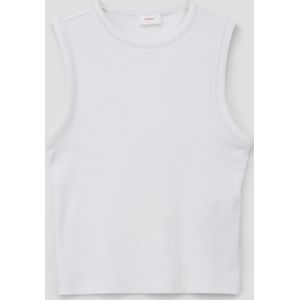 Korte tanktop van stretchviscose