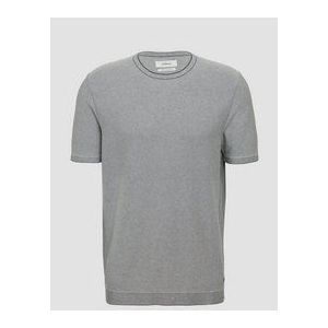 Gebreid T-shirt - Gestreept - Katoen/Linnen - Normale Pasvorm