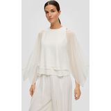 Chiffon poncho met boothals