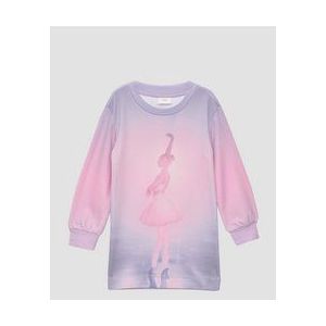 s.Oliver - Jurk - Pink - Sweatstof - Geribbelde Kraag, Ronde Hals, Lange Mouw