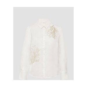 Blouse - Lange Mouwen - Normale Pasvorm - Zachte Stof - Met 3D-Juweelversieringen