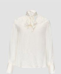 Blouse - Blouseshirt - Satijn - Effen - Lange Mouw