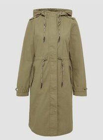 QS - Parka - Olijfgroen - Dames - Katoen - Functioneel voor Vrije Tijd en Overgang