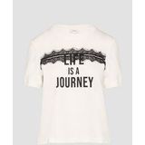 s.Oliver - T-Shirt - Cropped - Met Kant en Print - Zacht - Relaxte Pasvorm