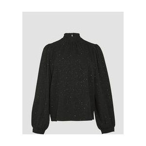 Blouse - Gevoerde Zoom - Crêpe - Gestippeld - Lange Mouwen