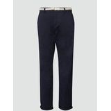 s.Oliver - Chino - Navy - Katoen - Met Riem - Normale Taillehoogte