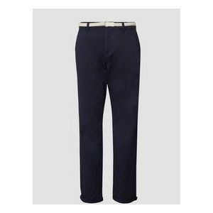 s.Oliver - Chino - Navy - Katoen - Met Riem - Normale Taillehoogte
