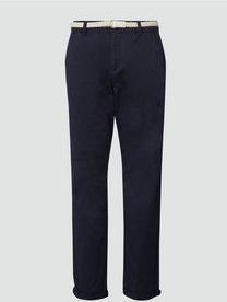 s.Oliver - Chino - Navy - Katoen - Met Riem - Normale Taillehoogte