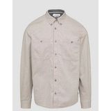 s.Oliver - Overhemd - Lichtbruin - Katoen - Regular Fit - Lange Mouw