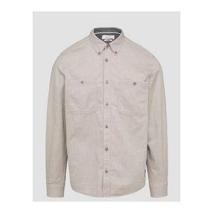 s.Oliver - Overhemd - Lichtbruin - Katoen - Regular Fit - Lange Mouw