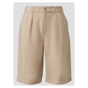QS - Bandplooibroek - Lichtbeige - Loosefit - Mid Waist