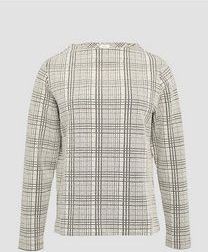 Sweatshirt - Zacht Jacquard - Losse Pasvorm - Elegante Col