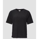 s.Oliver - Shirt - Zwart - Kwartmouw - Ronde Hals - Losse Pasvorm