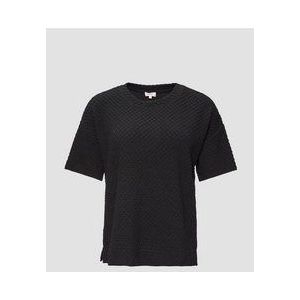 s.Oliver - Shirt - Zwart - Kwartmouw - Ronde Hals - Losse Pasvorm