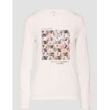 T-shirt - Met Lange Mouwen - Zacht - Stretchy Katoenmix - Met Paillettenprint