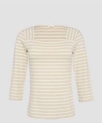 T-shirt - Slim-fit - 3/4 Mouwen - Vierkante Halslijn