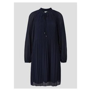 Jurk - Geplooide Chiffonjurk - Lange Mouwen - Tuniekhalslijn