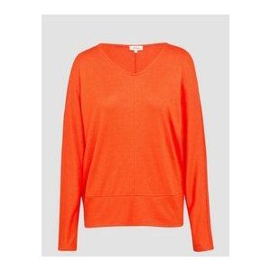 T-shirt - Effen - Jersey - V-hals - Lange Mouw - Losse Pasvorm