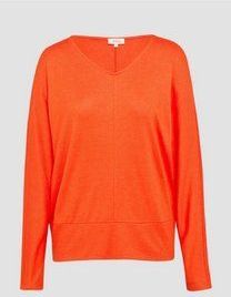 T-shirt - Effen - Jersey - V-hals - Lange Mouw - Losse Pasvorm