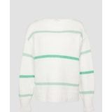 s.Oliver - Trui - Lichtgroen / Wit - Gebreid - Lange Mouw
