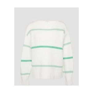 s.Oliver - Trui - Lichtgroen / Wit - Gebreid - Lange Mouw
