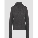 Gebreide Trui - Kabeltrui - Wol - Opstaande Kraag - Middellange Lengte