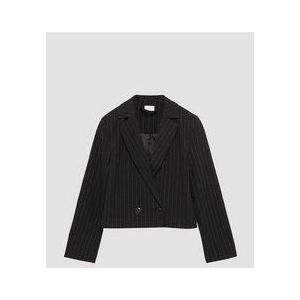 s.Oliver - Blazer - Zwart - Knoopsluiting - Glitterend, Fijne stof, Losse pasvorm, Lange mouw