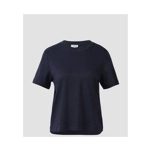 Verkort T-shirt van interlockjersey, Donkerblauw, 34