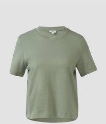 T-shirt - Olijfgroen - Interlockjersey - Katoen - Normale Pasvorm