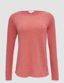 Top - Lange Mouwen - Vlamgarentextuur - Ronde Halslijn - Casual